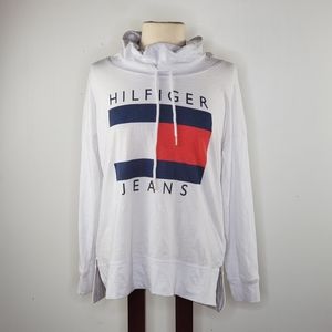 Vtg Tommy Jeans Big Logo long sleeve cowl neck tee